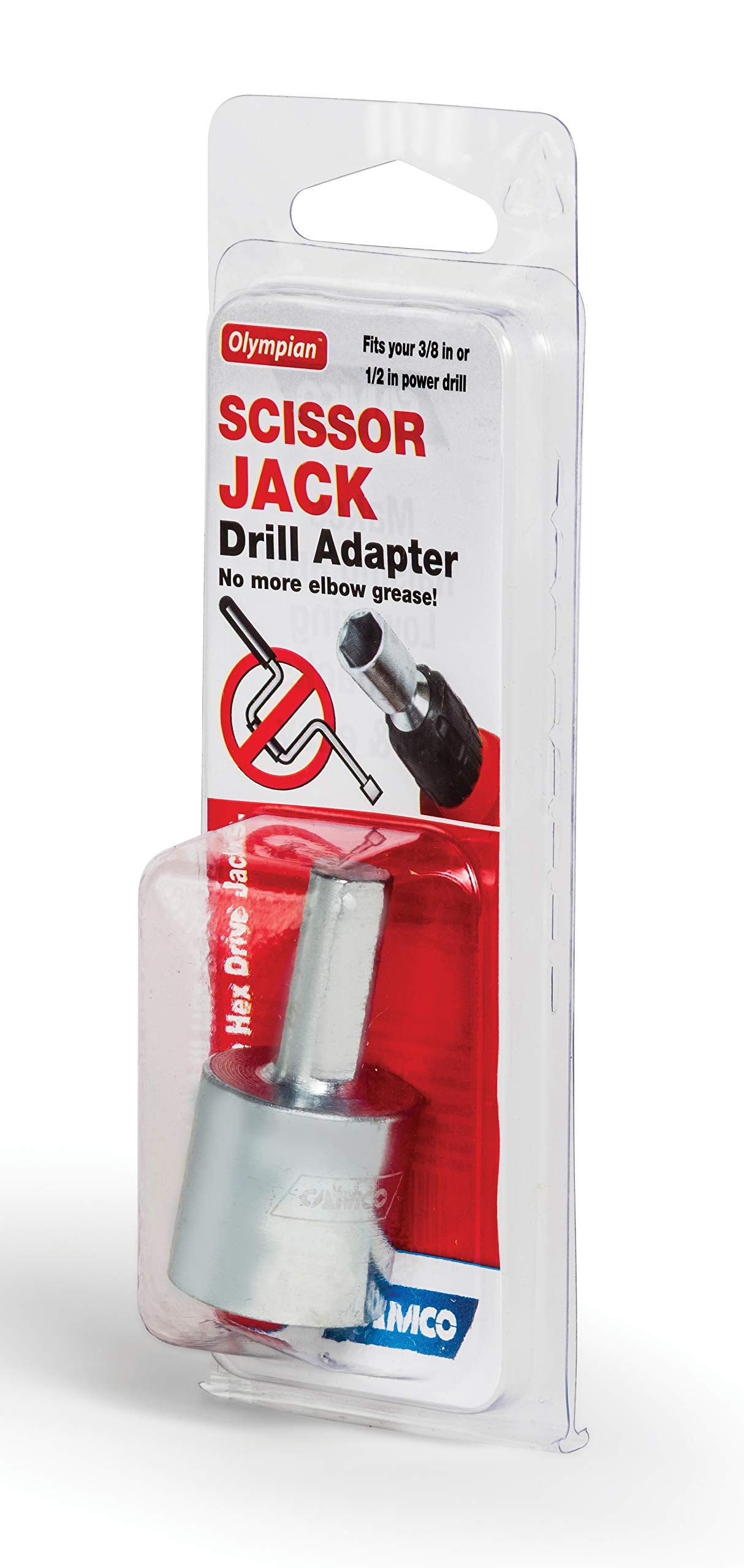 Camco RV Scissor Jack Socket Drill Adapter Leveling - Fits 3/8" and 1/2" Power Drills - Works with All 3/4" Hex Drive Jacks - RV Stabilization Made Easy (57363)