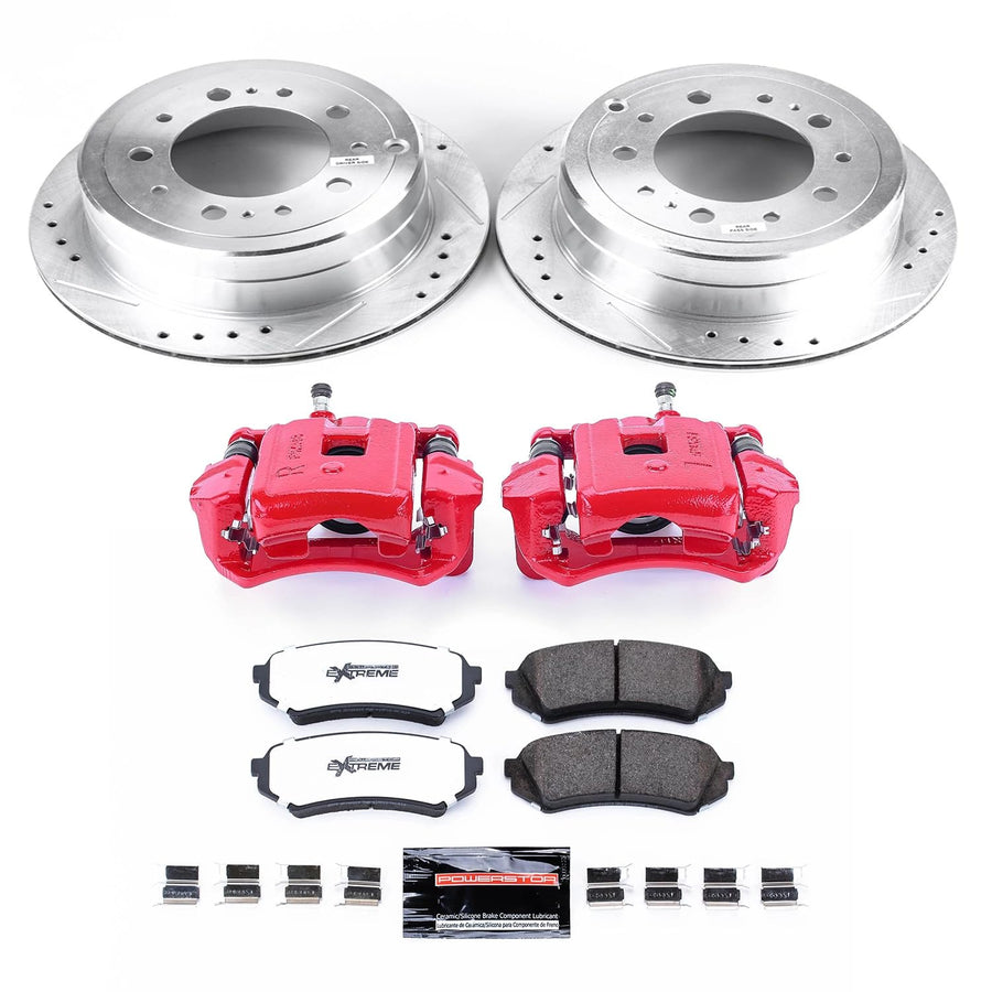Power Stop Z36 KC1134-36 Truck & Tow Rear Caliper Kit- Brake Rotors, Brake Pads and Brake Calipers For Lexus LX470 1998-2007, Toyota Land Cruiser 1998-2007 [Model Specific]