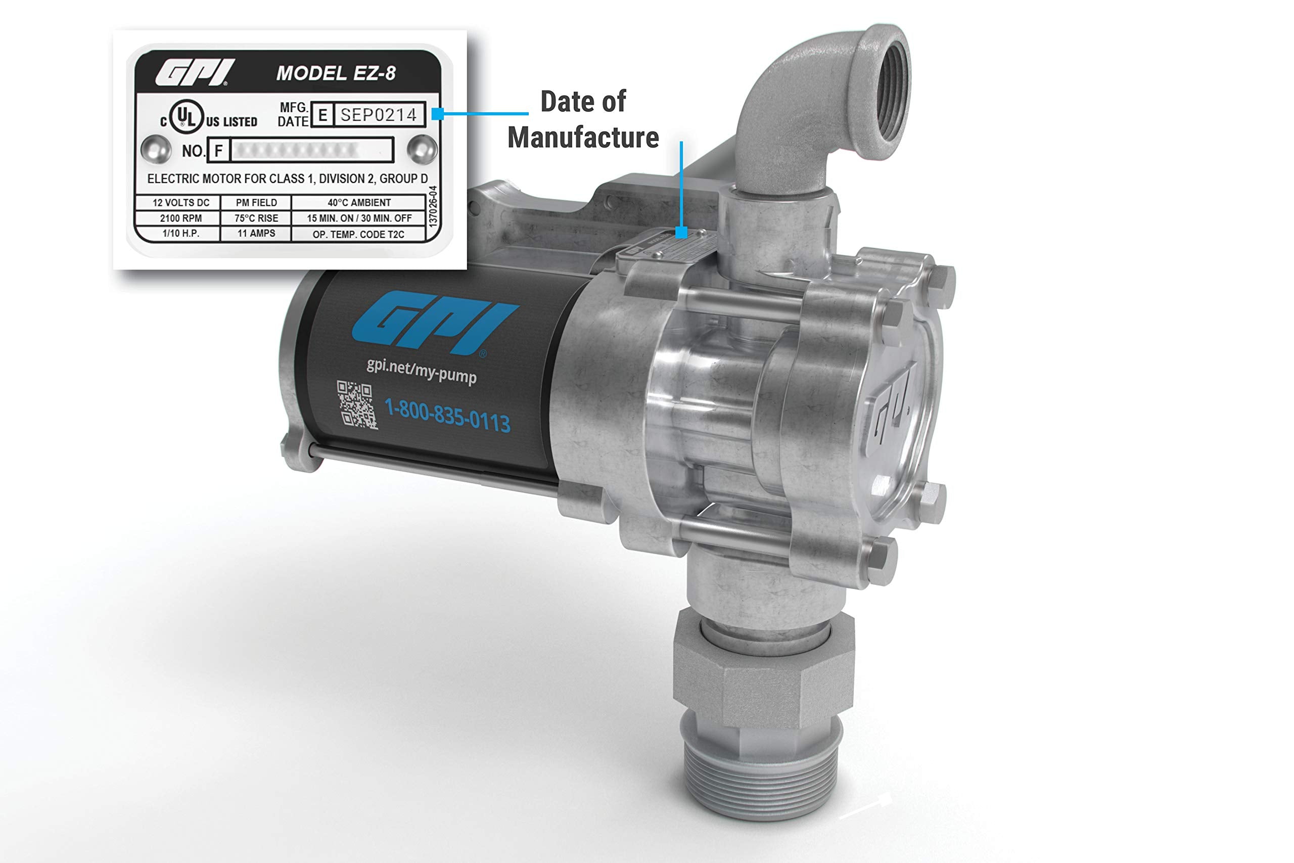 EZ-8 Fuel Transfer Pump GPI Overhaul Kit for Manufactured on or Before Jan. 8, 2016, Motor Shaft Key, Two Gears, and Replacement Seals (13750005)