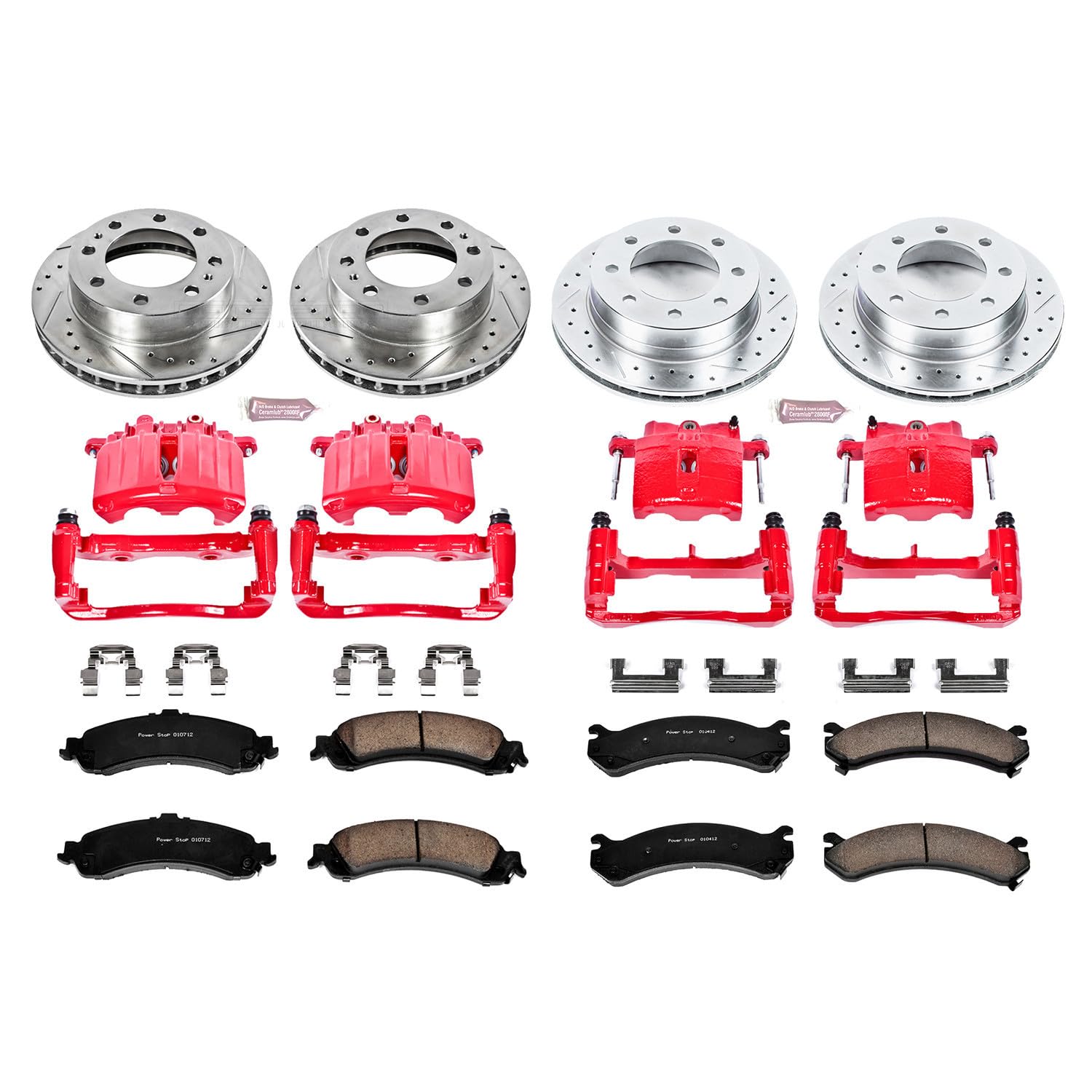 Z23 Power Stop (KC4423) Evolution Sport Brake Kit with Calipers, Front and Rear For Chevrolet Silverado 2500 HD 2004, GMC Sierra 2500 HD 2004 [Model Specific]