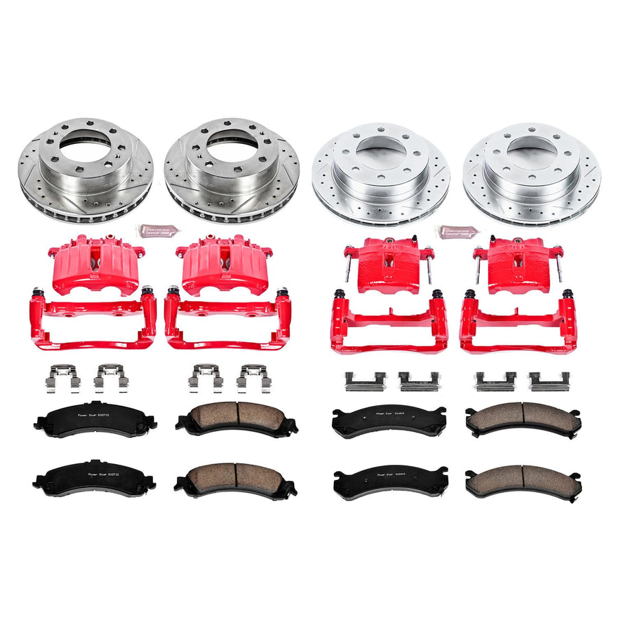 Z23 Power Stop (KC4423) Evolution Sport Brake Kit with Calipers, Front and Rear For Chevrolet Silverado 2500 HD 2004, GMC Sierra 2500 HD 2004 [Model Specific]