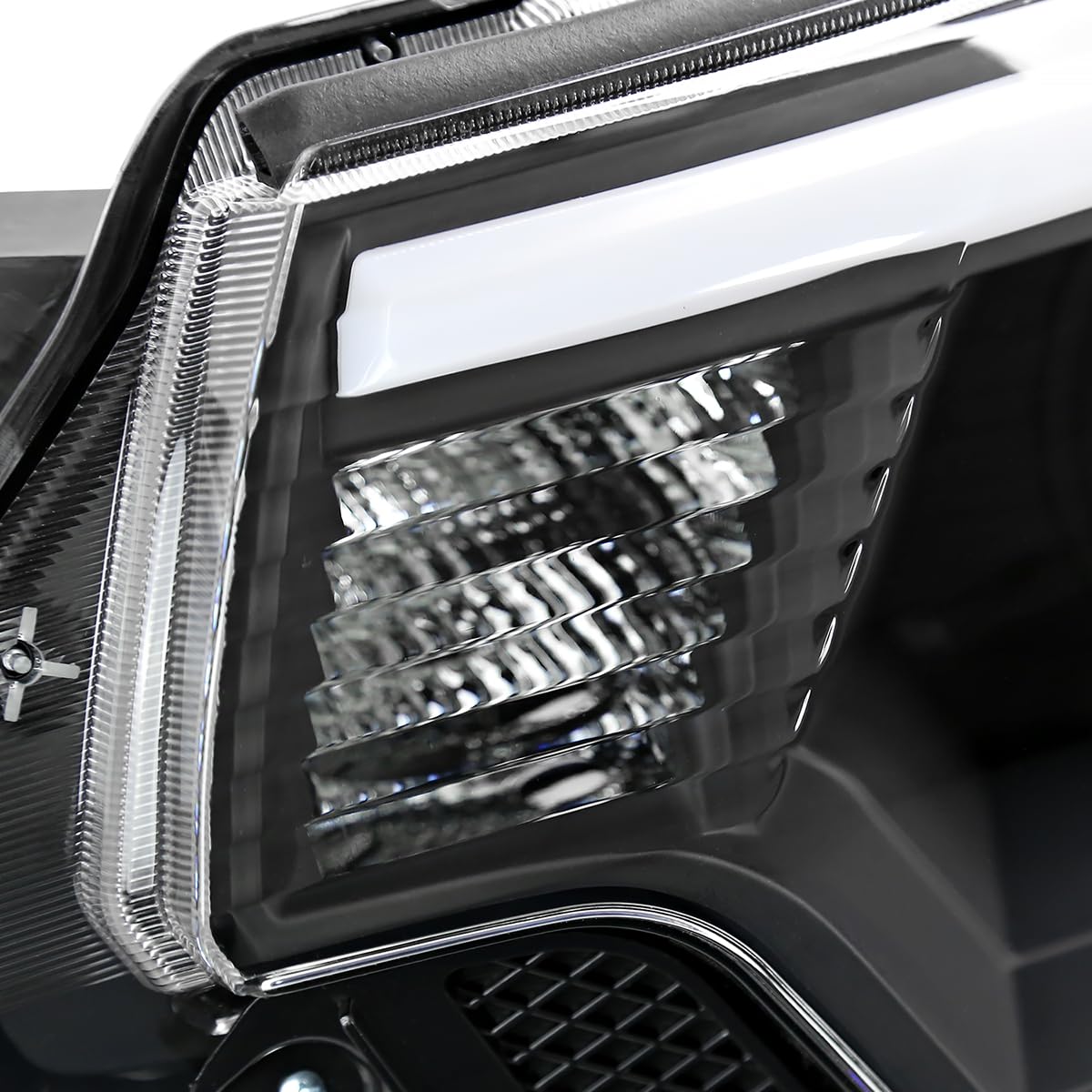 Black Projector Headlights w/LED Bar SPEC-D TUNING Compatible with 2012-2015 Toyota Tacoma, Left + Right Head Lights Assembly