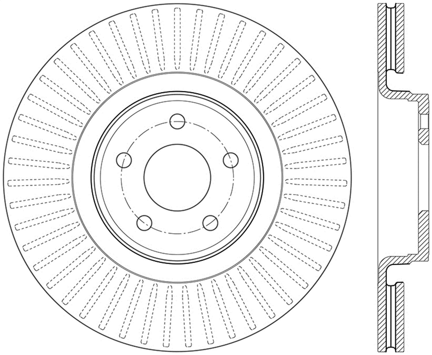 Sport Drilled/Slotted Brake Rotor StopTech 127.65146R (Front Right), 1 Pack