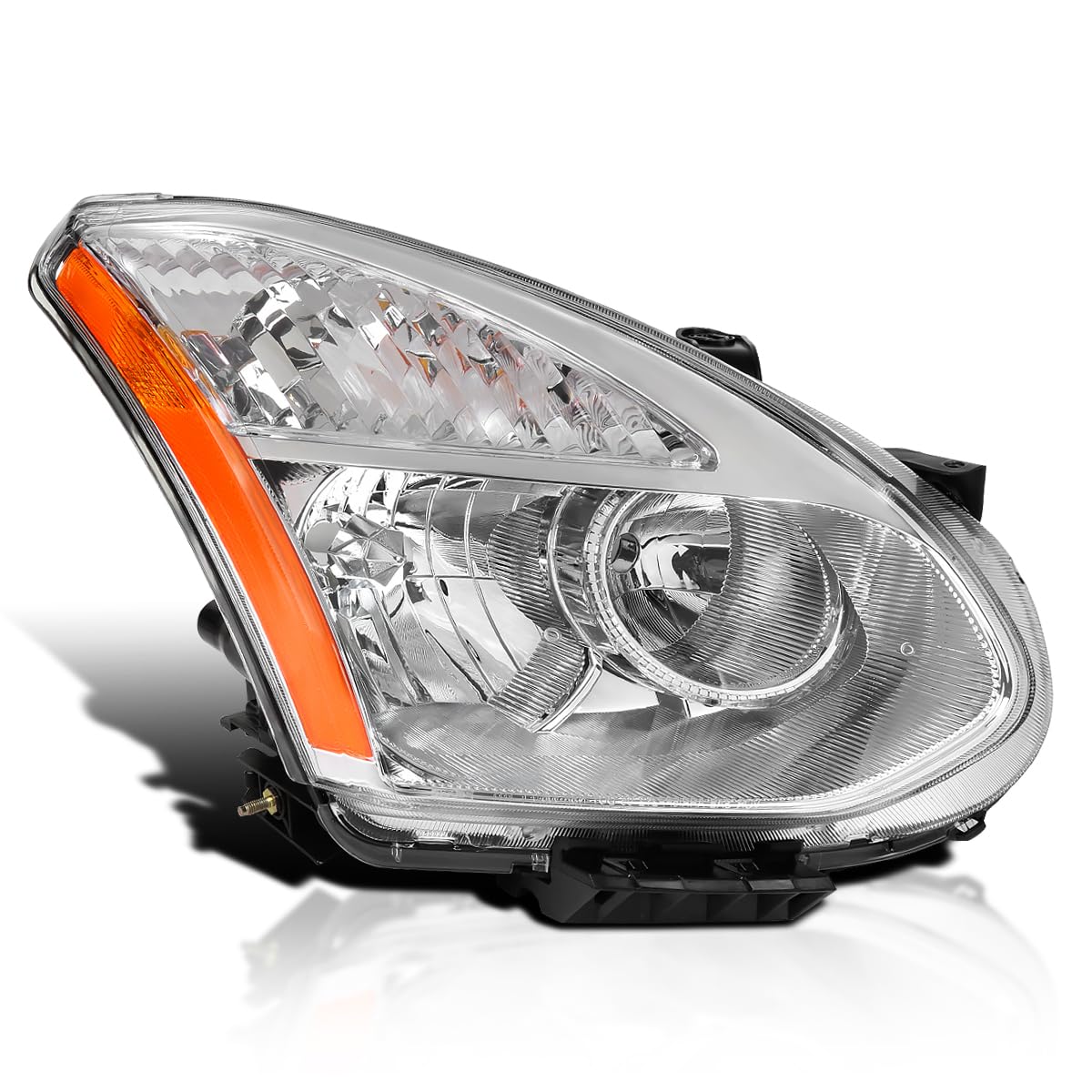 Chrome Housing Clear Lens SPEC-D TUNING Passenger Right Side Headlight Compatible with 2008-2013 Nissan Rogue Head Light Lamp Assembly
