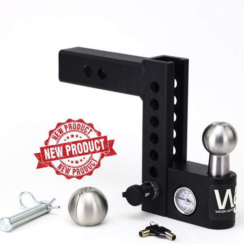 Aero Hitch Weigh Safe - Adjustable Trailer Hitch Ball Mount - 6" Drop Hitch for 2" Receiver - Premium Heavy Duty Steel Trailer Tow Hitch w/Built in Weight Scale for Anti Sway, 12,500 lbs GTW