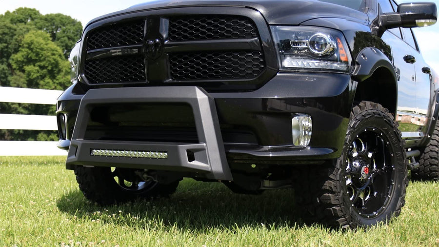 Lund Revolution Bull Bar 86521204 with Integrated LED Light Bar, Black Steel for 2009-2018 Dodge Ram 1500 (Excludes Rebel); 2019 Ram 1500 Classic