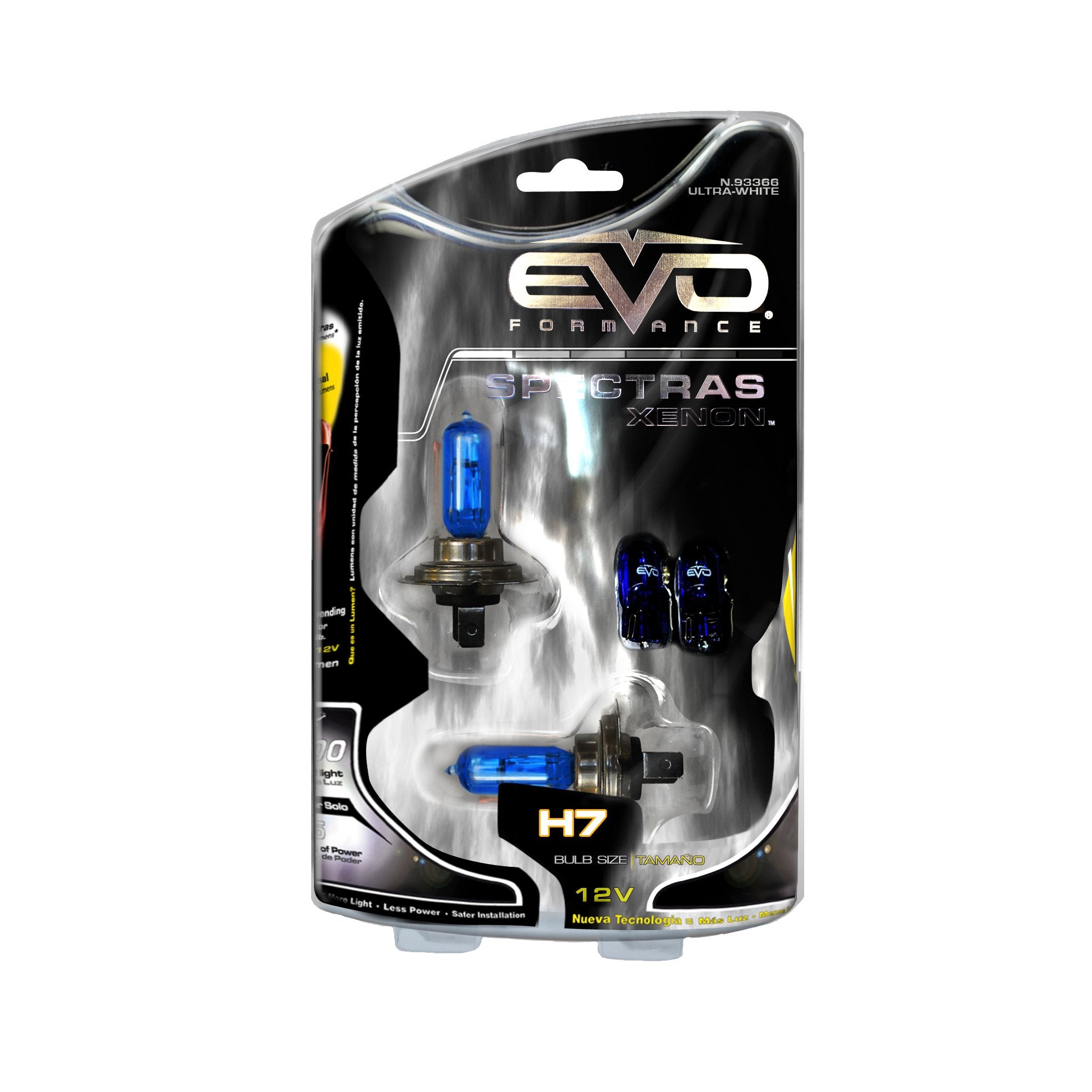 CIPA 93366 EVO Formance Spectras 75W=100W Ultra White H7 Halogen Bulb - Pack of 2