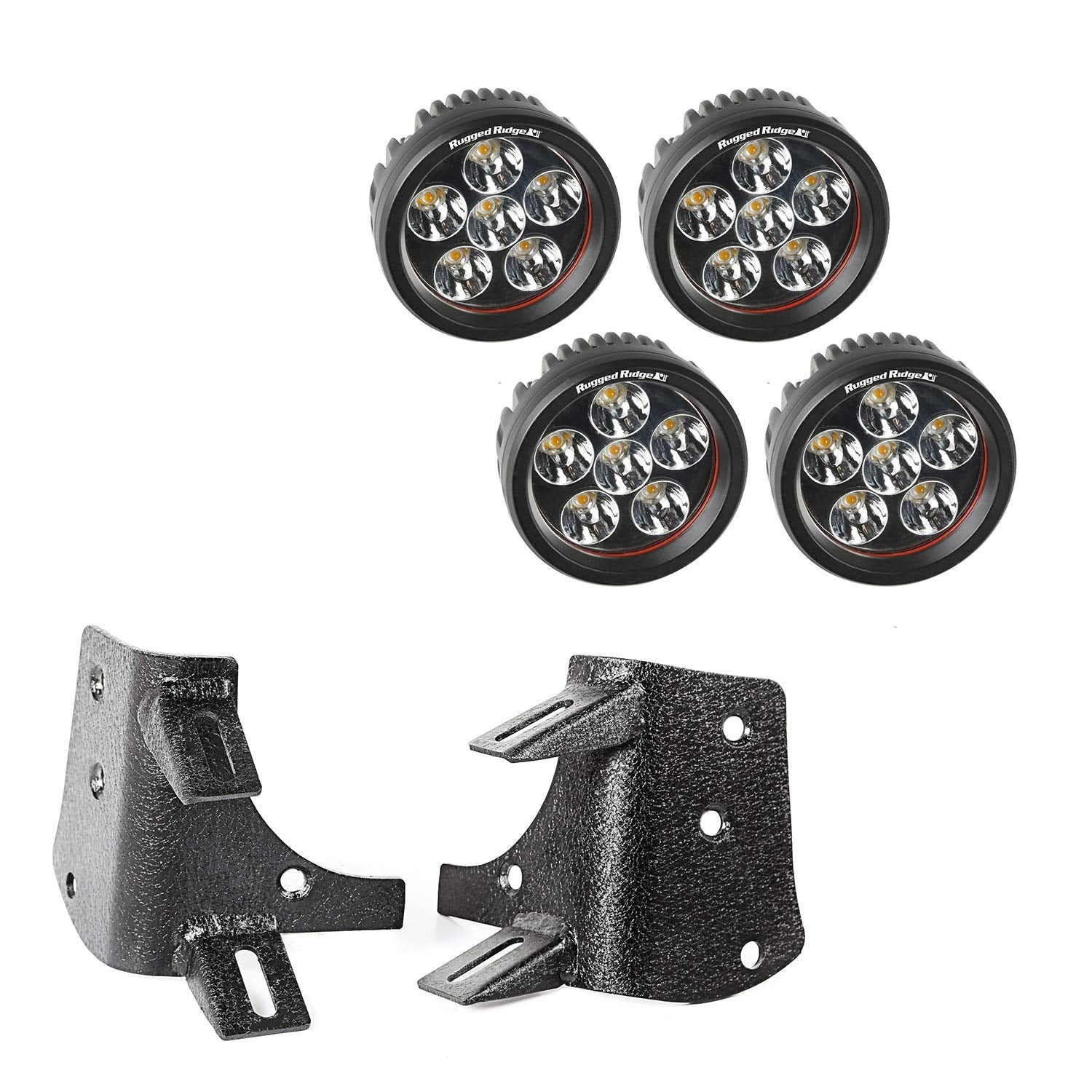 Rugged Ridge Jeep Wrangler TJ/LJ Light Kit | Dual A-Pillar, 3.5", Round | 11232.37 | Fits 1997-2006 Jeep Wrangler TJ/LJ