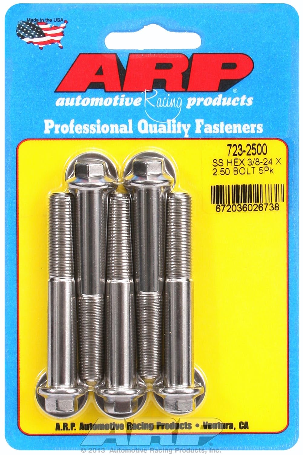 Hex Bolt ARP (723-2500), Stainless Steel