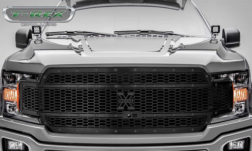 F-150 2018-2020 Stealth Laser X Grille, Black, 1 Pc, Replacement, Black Studs, Fits Vehicles with Camera - PN #7715891-BR