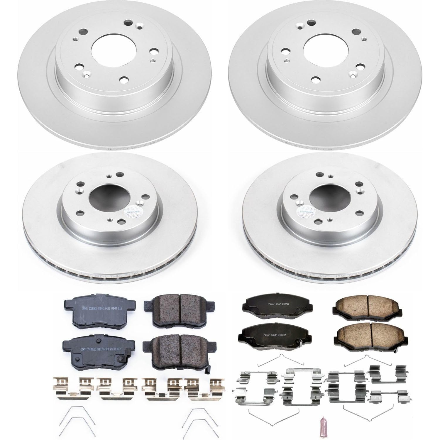 Power Stop Z17 Evolution Geomet Coated Brake Kit Front and Rear For Honda Accord 2013-2017 [Model Specific]