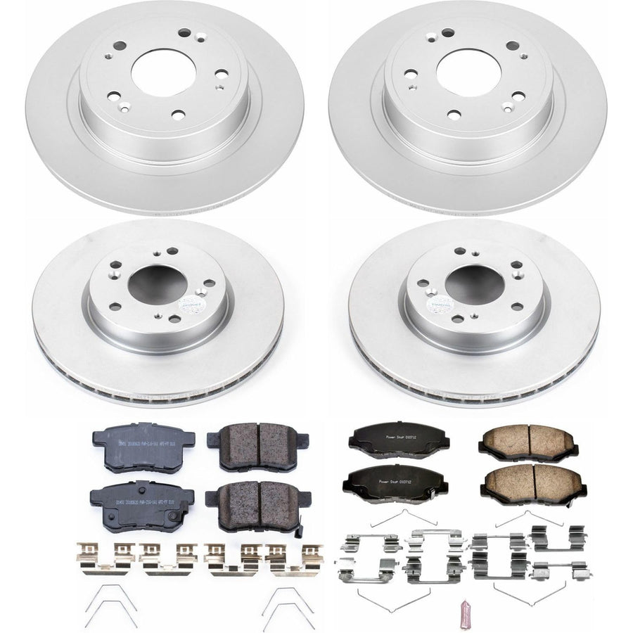 Power Stop Z17 Evolution Geomet Coated Brake Kit Front and Rear For Honda Accord 2013-2017 [Model Specific]