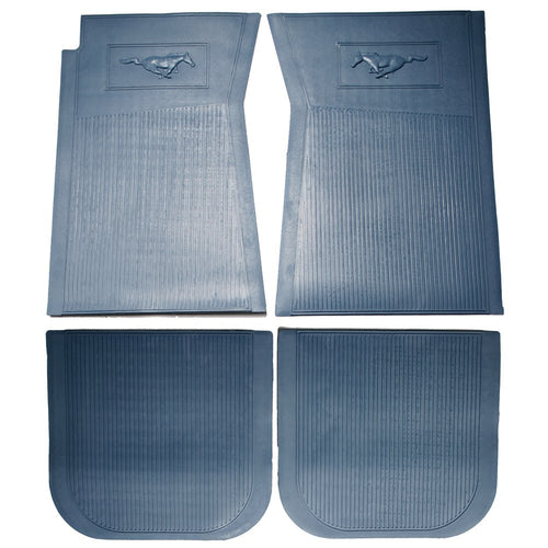 Rubber Scott Drake C5ZZ-6513086-BL Pony Floor Mats Blue
