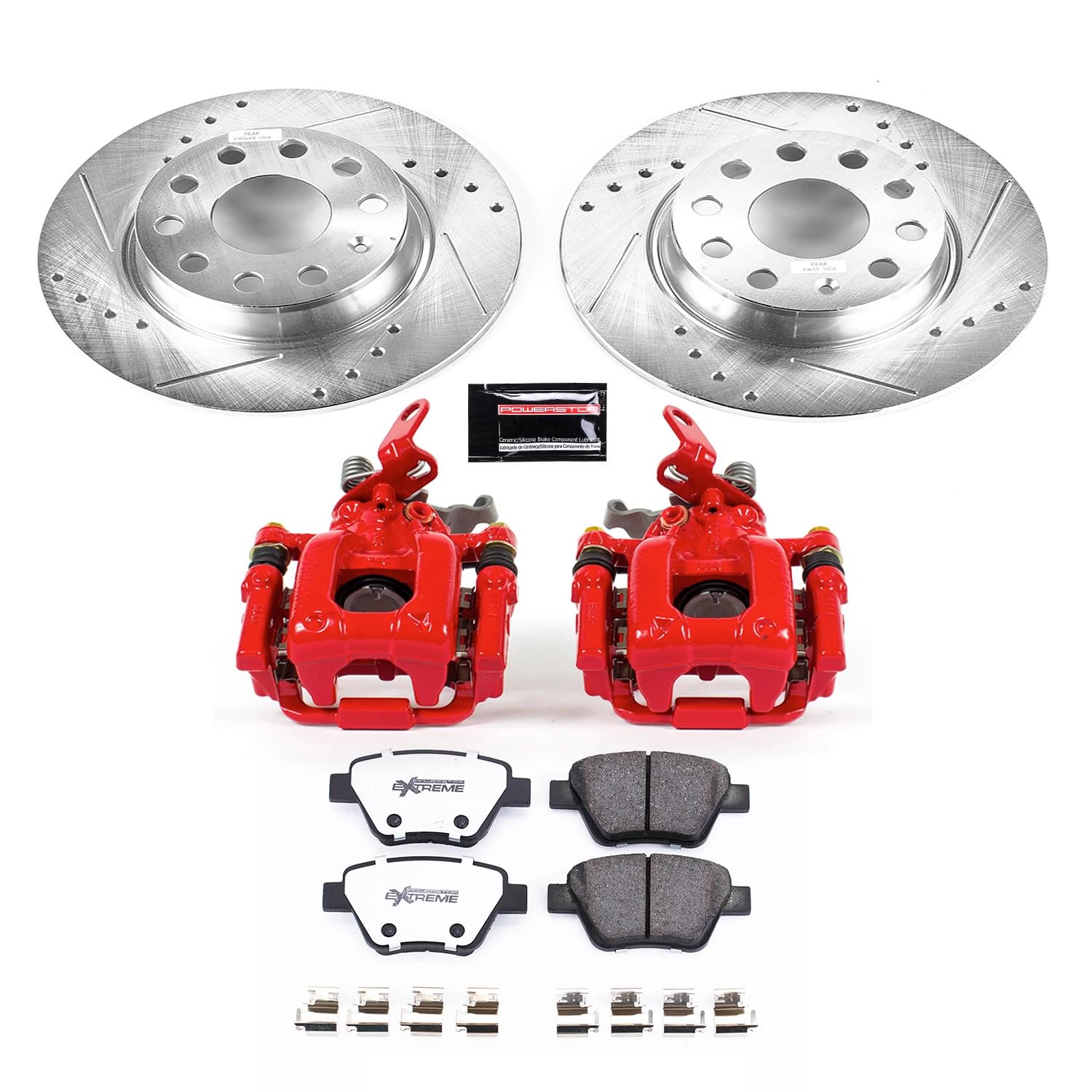 Power Stop Rear KC5667-26 Z26 Street Warrior Brake Kit Audi VW For Audi A3, Audi A3 Quattro, VW Beetle, VW Eos, VW GTI, VW Golf, VW Jetta, VW Passat [Model Specific]