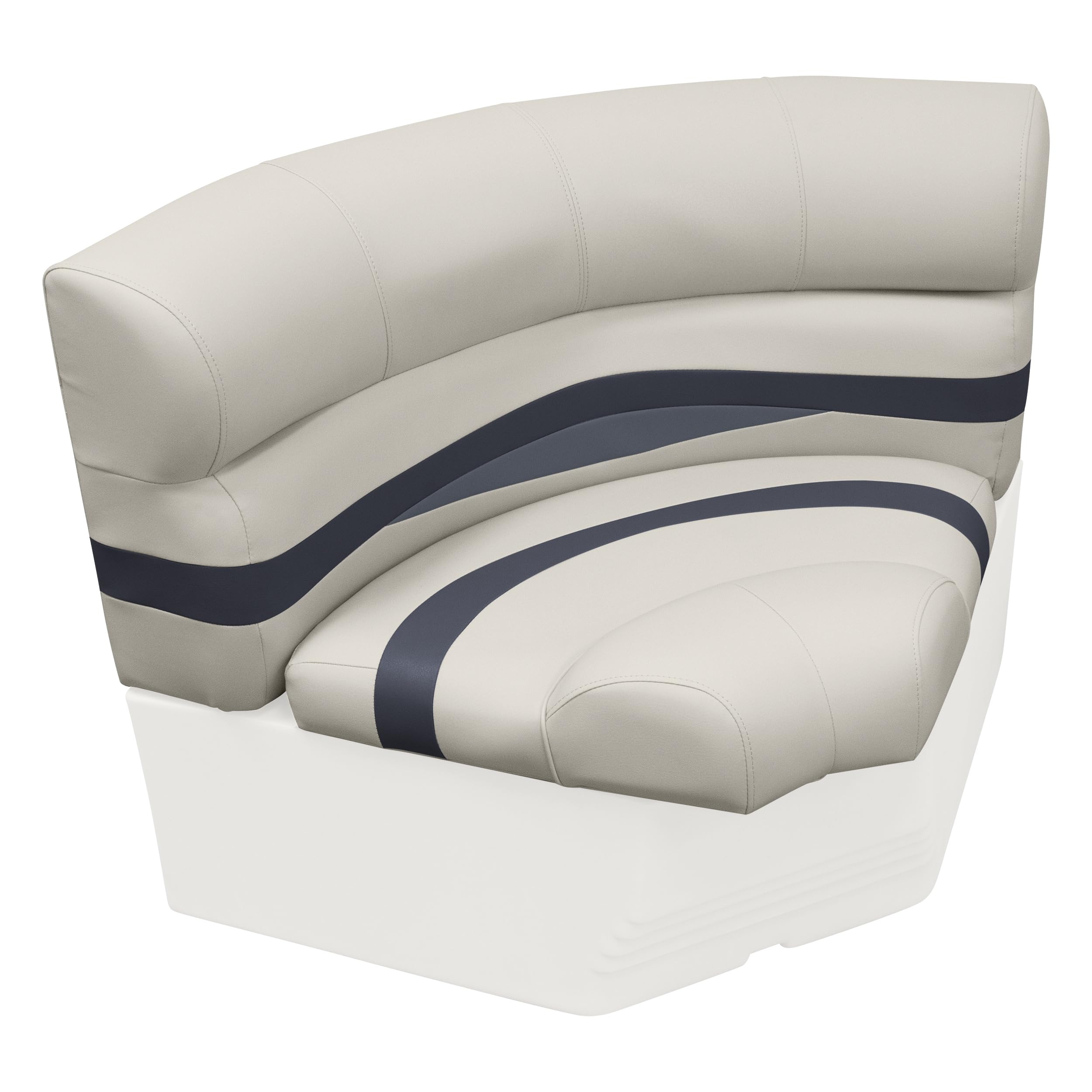 Wise Premier Series BM11002-986 Pontoon 32" Bow Radius Corner Seat Cushion Set, Platinum/Spectra Navy/Cobalt