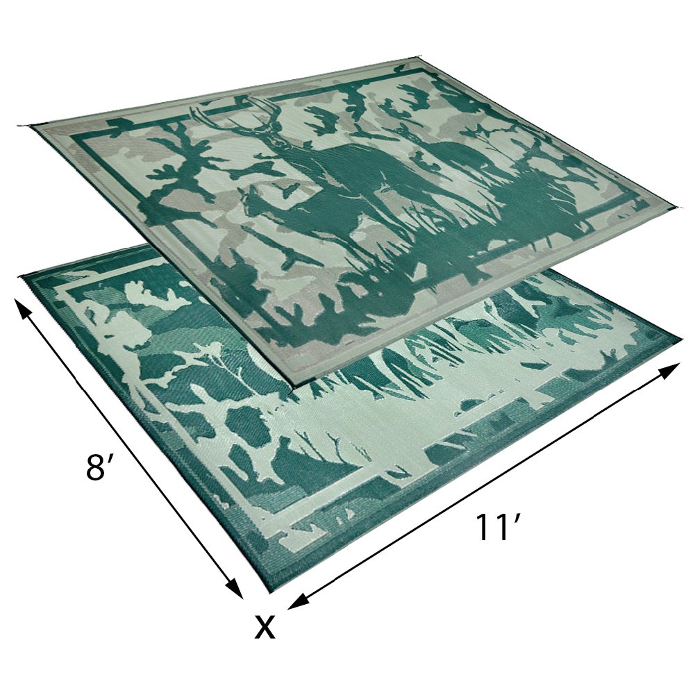 Camping Stylish HC8114 Desert Camo/Green 8'x11' Camo Deer Mat, 1 Pack