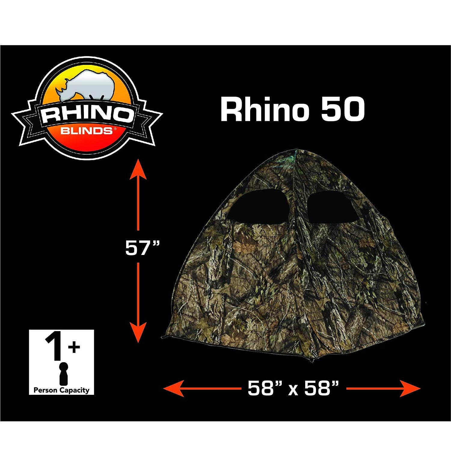 1 Man Rhino Blinds Small Spring Steel Blind-Realtree Edge