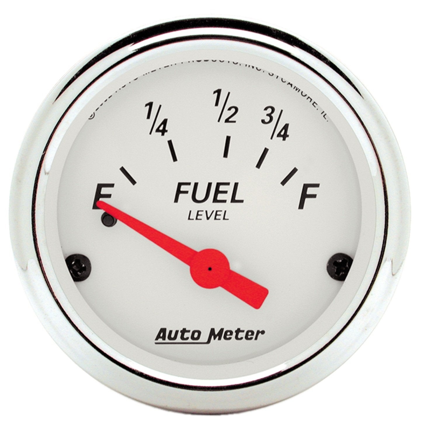 AUTO METER Arctic White 1316 Fuel Level Gauge, 2 1/16" - Short Sweep/Electric