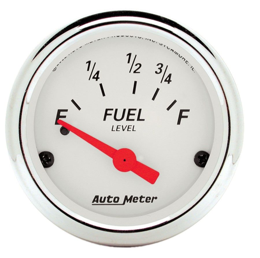 AUTO METER Arctic White 1316 Fuel Level Gauge, 2 1/16" - Short Sweep/Electric