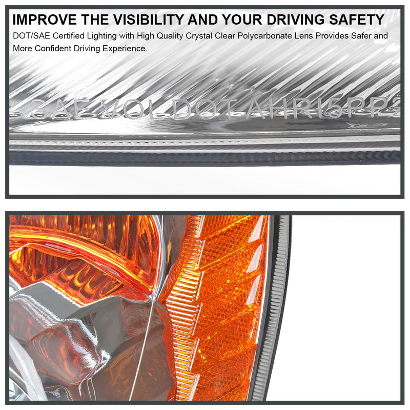 Chrome Headlights SPEC-D TUNING Compatible with 2005-2006 Honda CR-V models made in Japan only