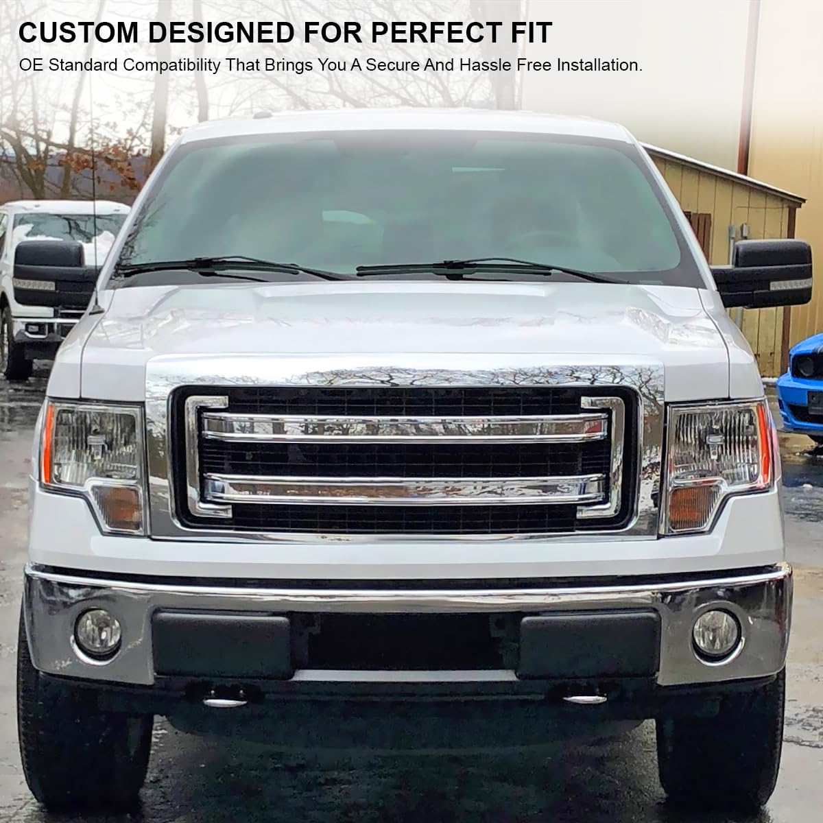 Power Spec-D Tuning Black Heated + LED Signal + Puddle Light Side Mirrors Compatible with 2007-2014 Ford F-150, Left + Right Pair