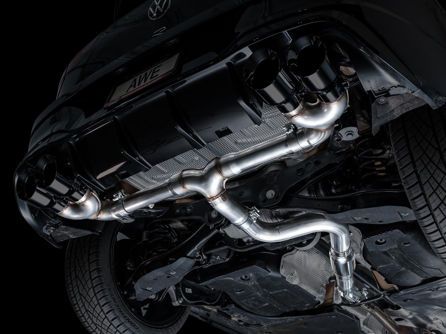 Track Edition AWE Exhaust for Volkswagen MK8 Golf R - Diamond Black Tips