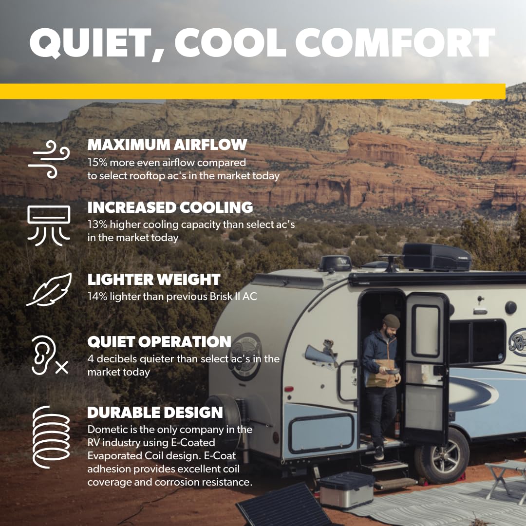 Dometic 3 Series FreshJet, 13.5K BTU RV Rooftop Air Conditioner unit, White