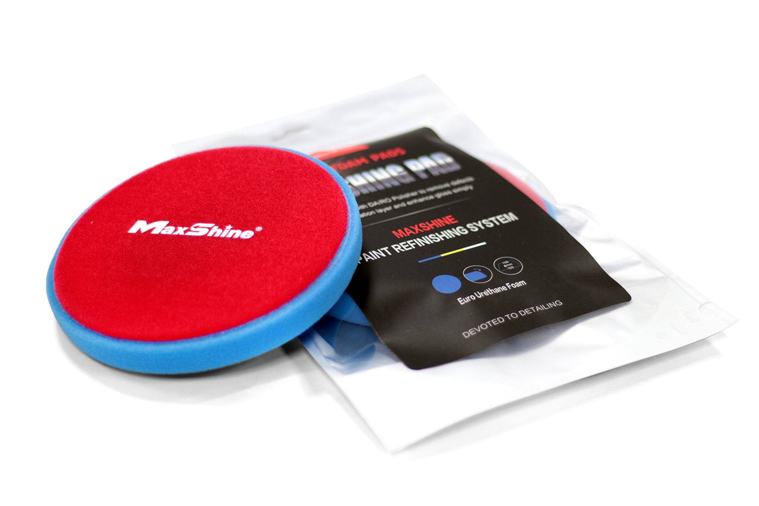 Maxshine 6" Blue Universal Flat Foam Finishing Pad – Soft Foam Pad with Hook & Loop Backing – Ideal for Final Finishing Steps – Compatible with DA & Rotary Polishers