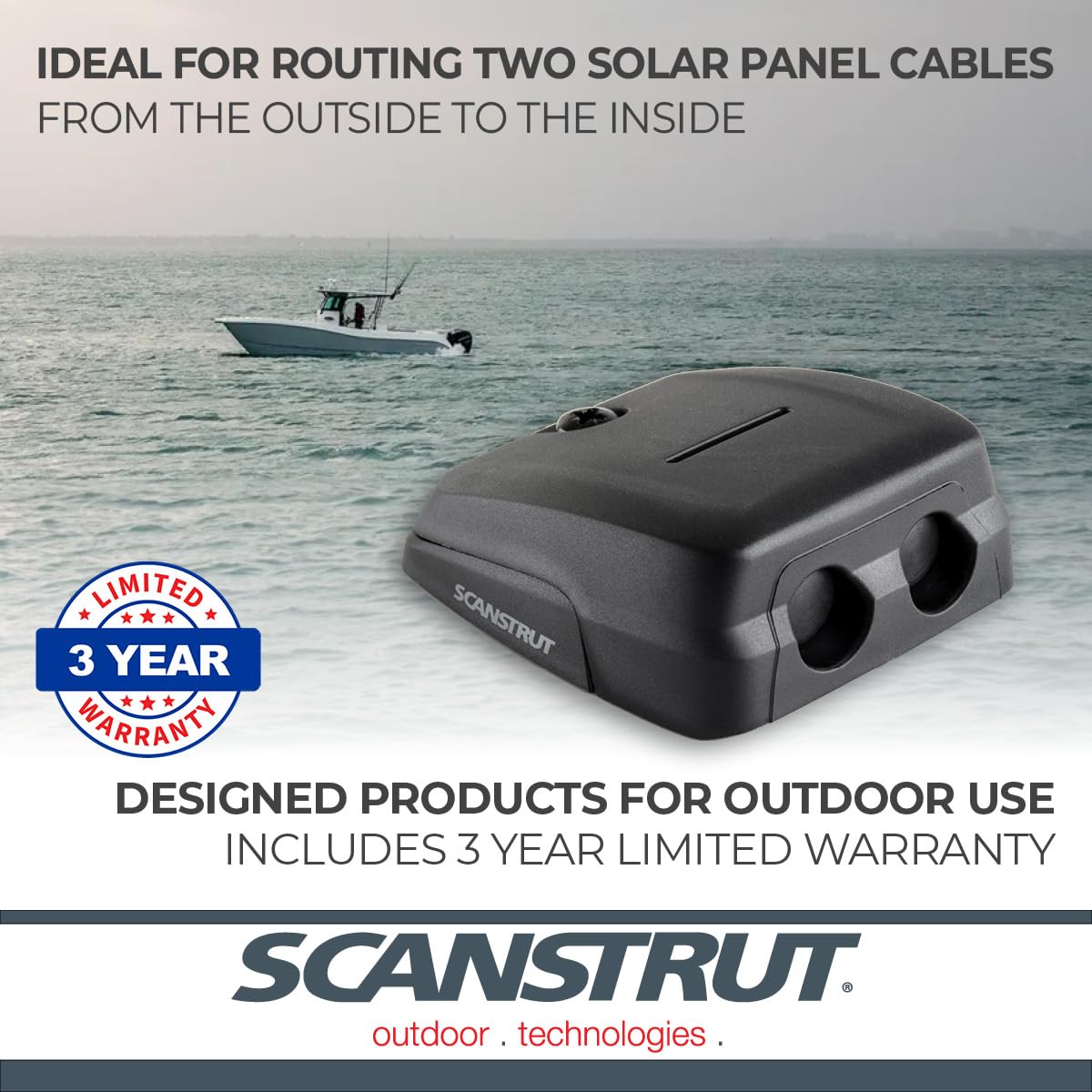 Scanstrut Double DS-HD10-BLK Horizontal Cable Seal - Black