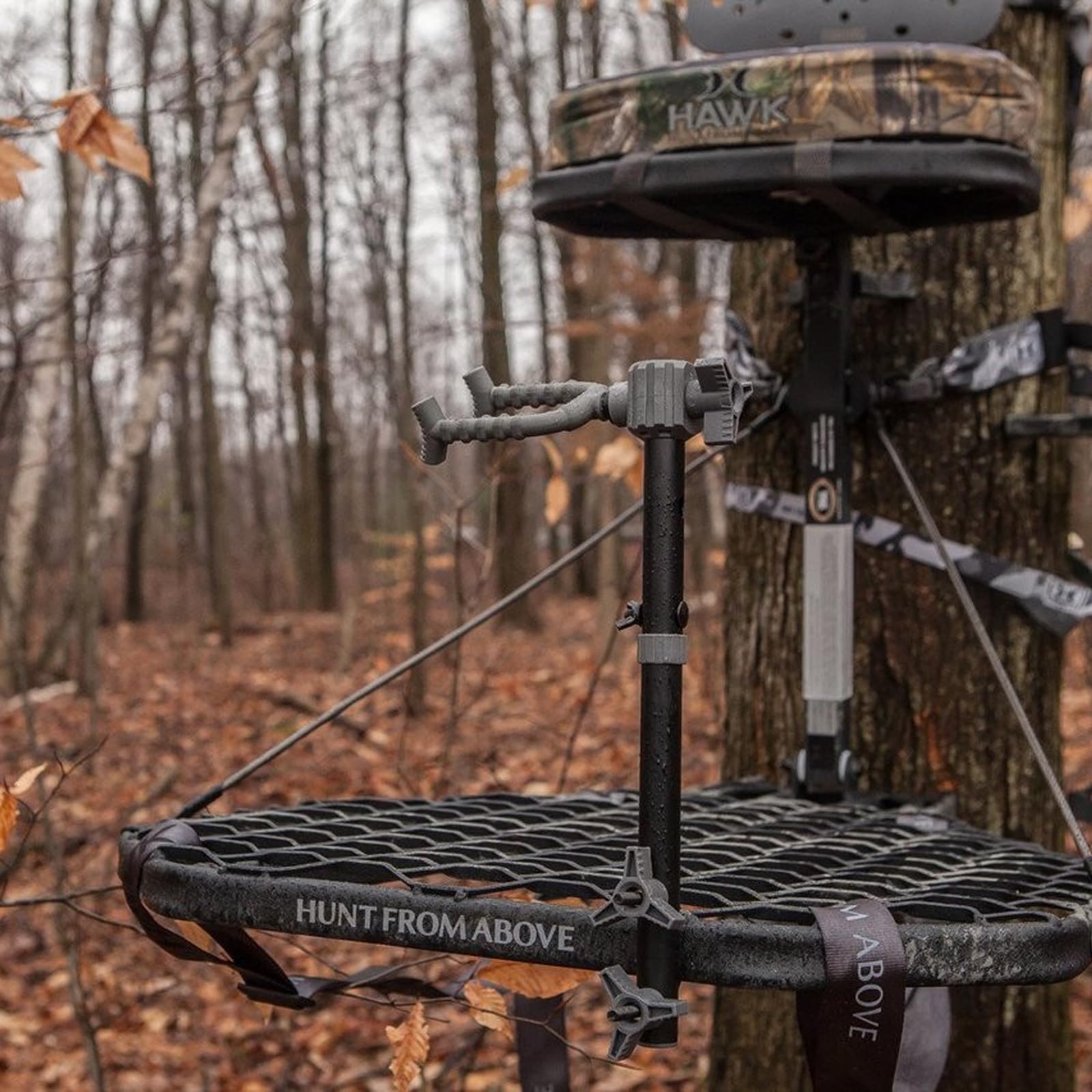 HAWK Hunting Limb Grip Portable Easy-To-Install Secure Bow Holder with 360-Degree Rotating Silent-Grip Limb Fork Weight Rating 8.5 Lbs