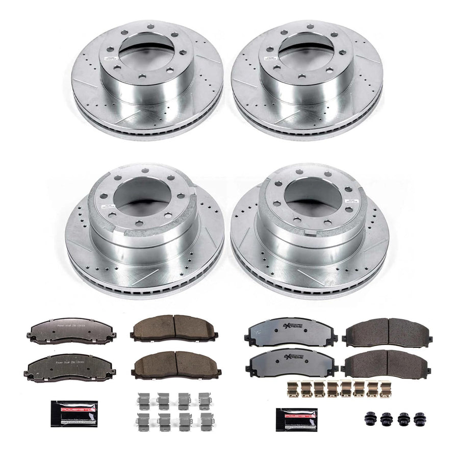 Z36 PowerStop Truck & Tow Brake Kit for 2012-2022 Ford F-250 Super Duty, 2013-2022 F-350 Carbon Fiber Ceramic Brake Pads and Drilled and Slotted Disc Rotors, K6405-36