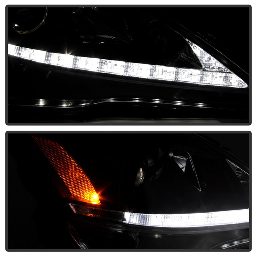 Lexus Projector Headlight Spyder Auto PRO-YD-LIS06-DRL-BK, Black