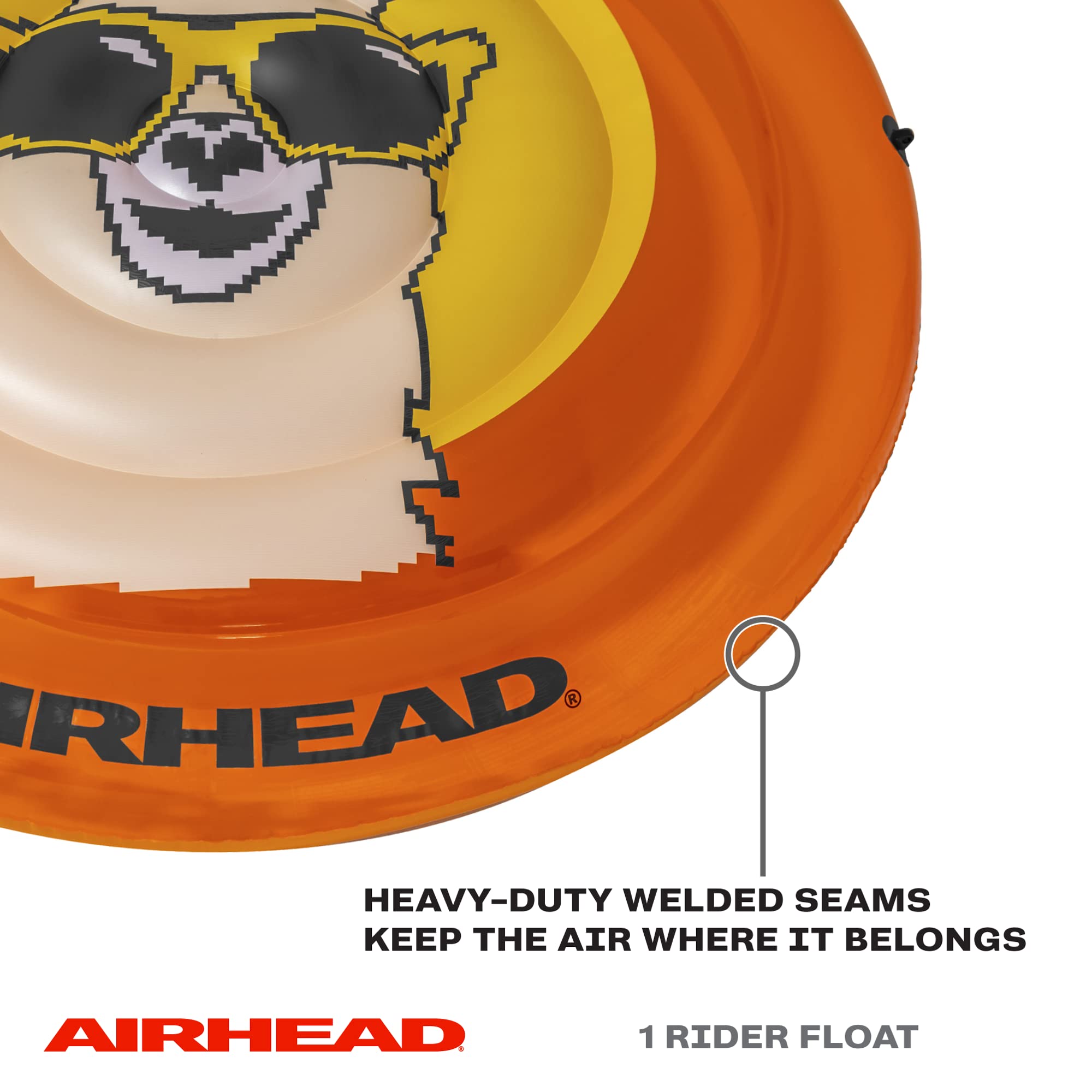 Llama Airhead Pixelated Inflatable Pool Float, Orange