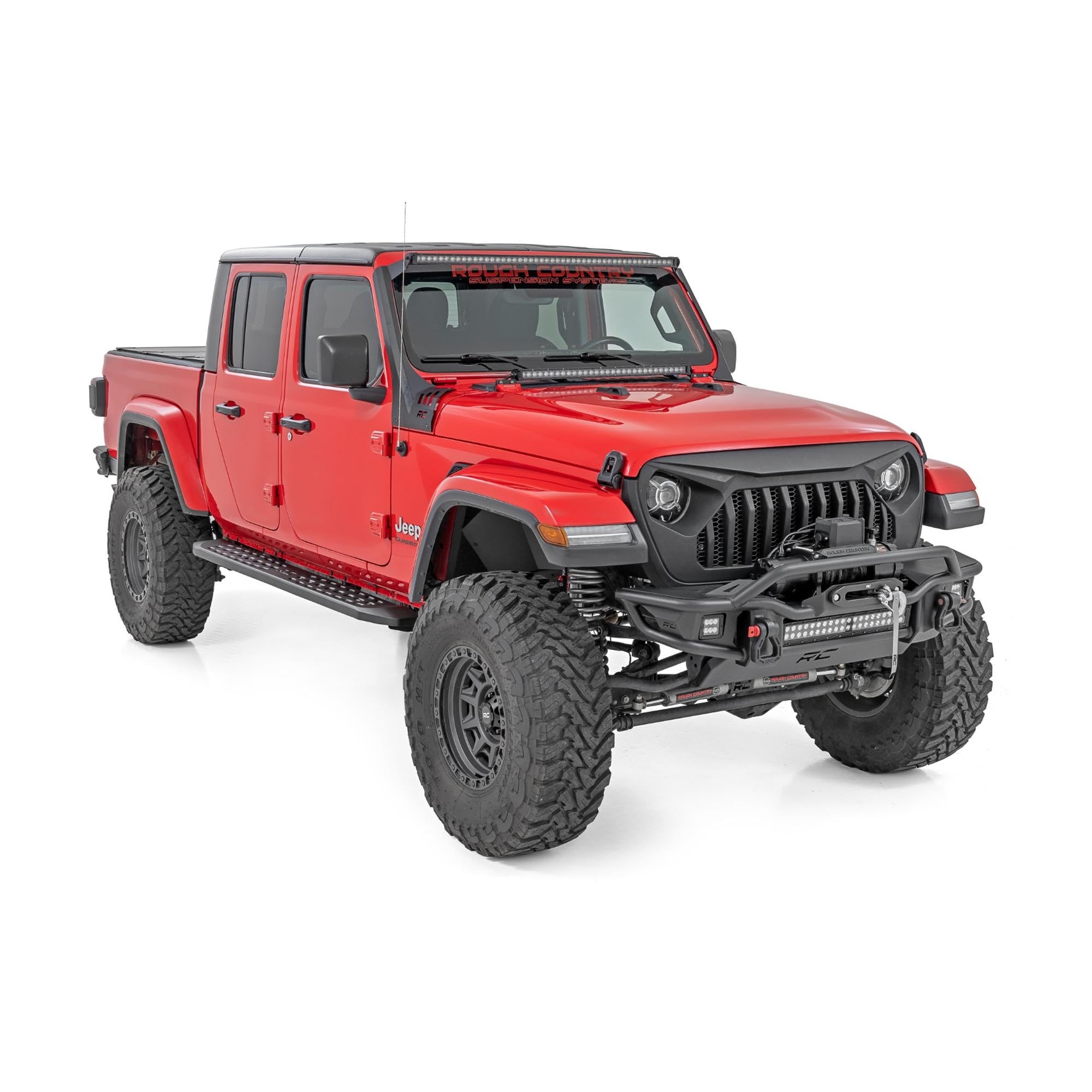 Rough Country Running Board RPT2 for Jeep Gladiator JT 4WD (2020-2025) - Sleek Profile, Non-Slip Step, Rust Resistant, Easy Install