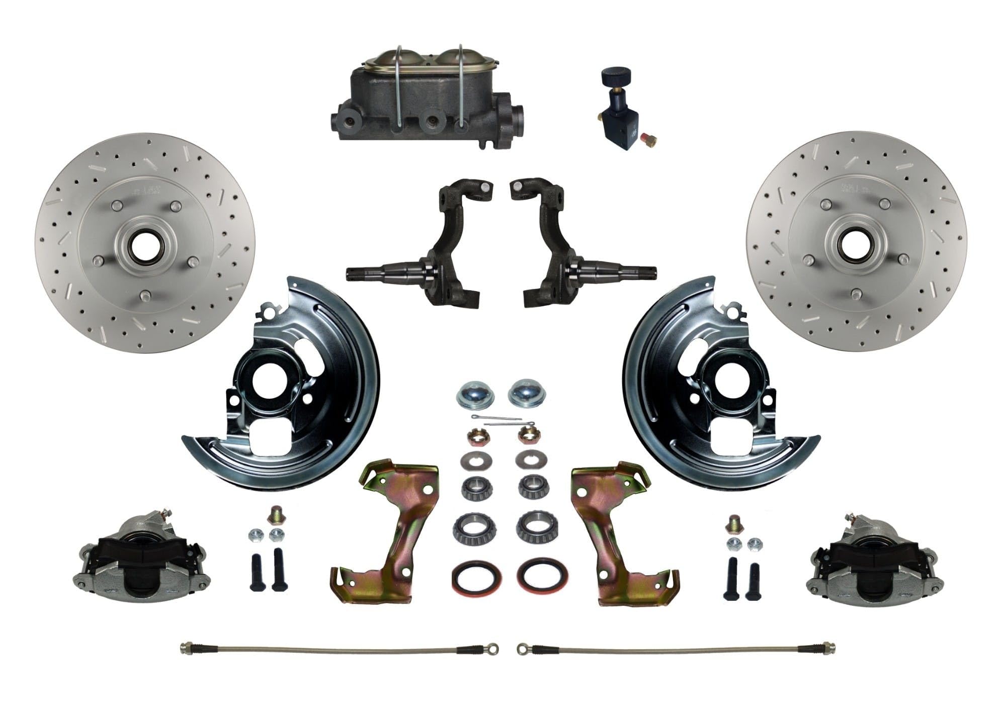 Brakes Leed Manual Front Disc Kit With Maxgrip Drilled and Slotted Rotors And Adjustable Proportioning Valve