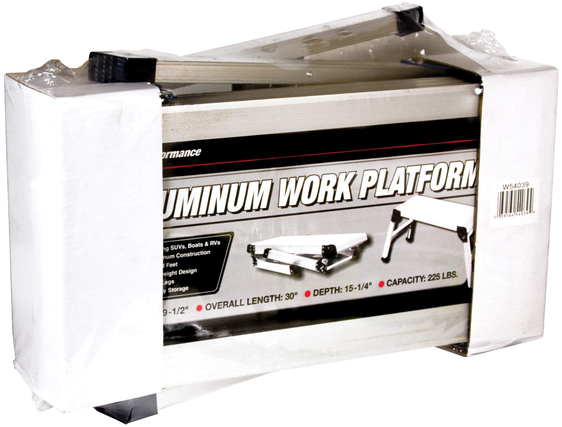 W54039 Performance Tool Folding Aluminum Work Platform And Step (19-1/2-Inch High x 15-1/4-Inch Wide and 30-Inch Long (225lbs Capacity)