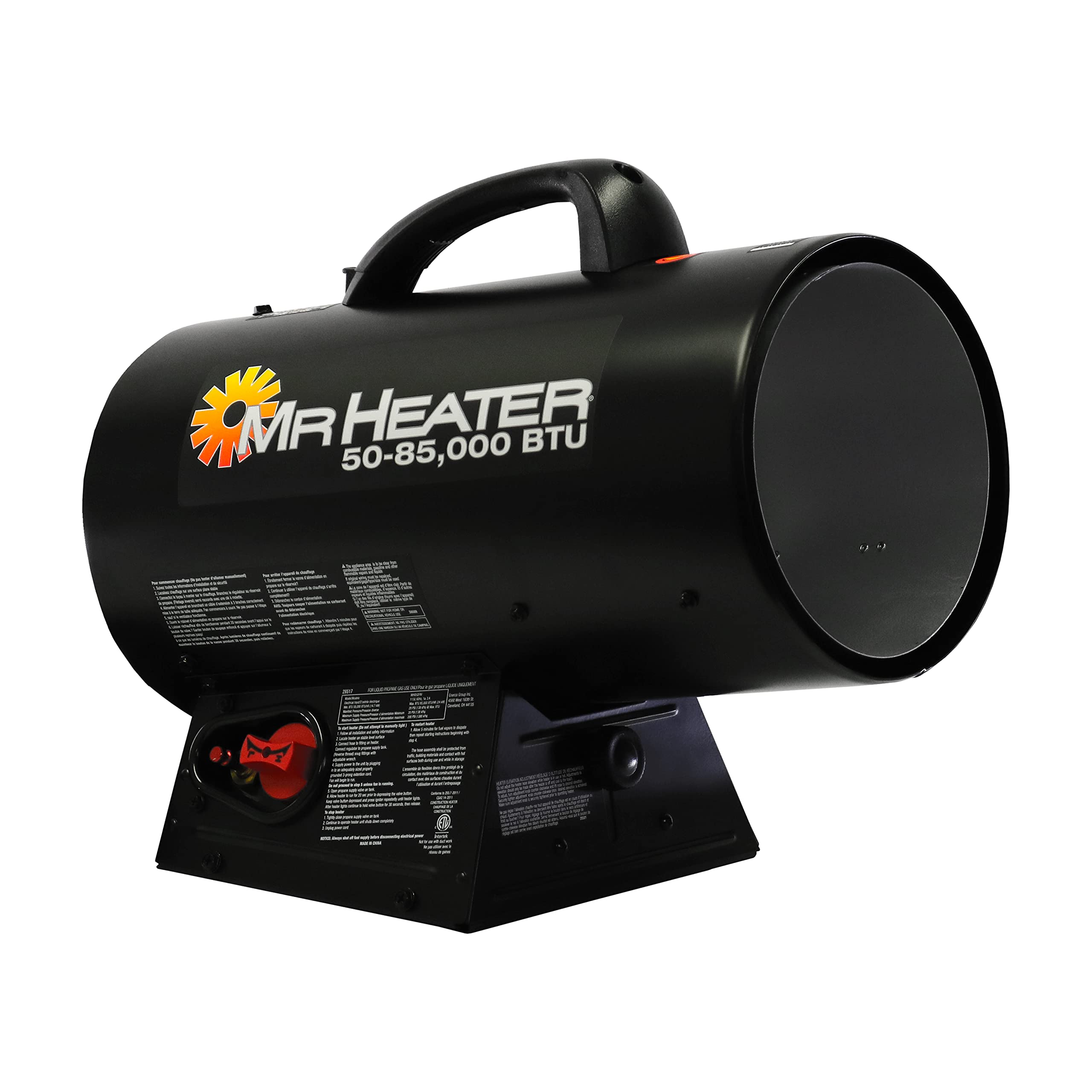 F271380 Mr. Heater MH85QFAV Forced Air Propane Heater, Black