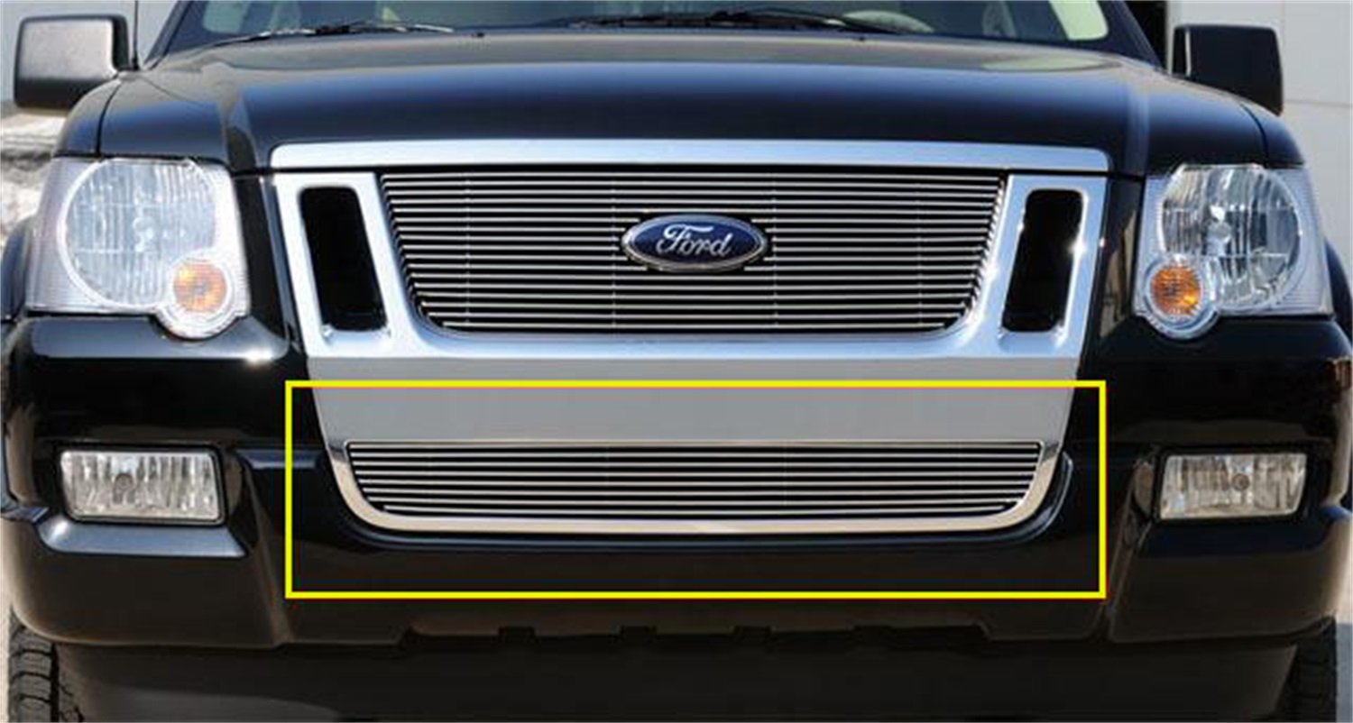 Horizontal T-Rex 25662 Aluminum Polished Finish Billet Bumper Grille Bolt-on for Ford Explorer