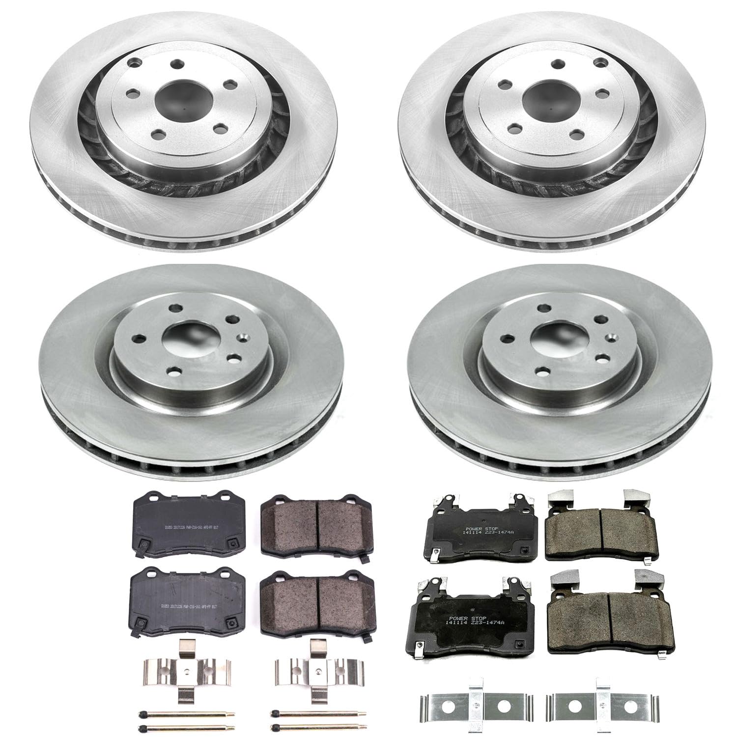 Power Stop Autospecialty KOE7006 Front and Rear Replacement Brake Kit-OE Brake Rotors & Ceramic Brake Pads For Chevrolet SS 2015-2017 [Model Specific]