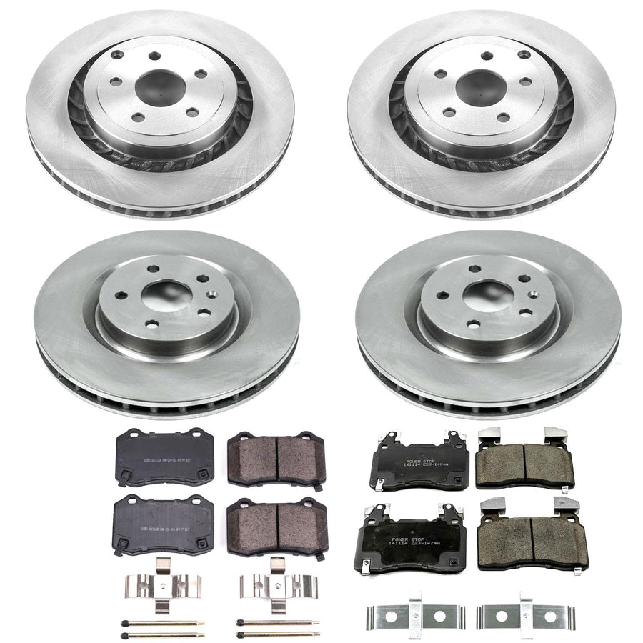 Power Stop Autospecialty KOE7006 Front and Rear Replacement Brake Kit-OE Brake Rotors & Ceramic Brake Pads For Chevrolet SS 2015-2017 [Model Specific]