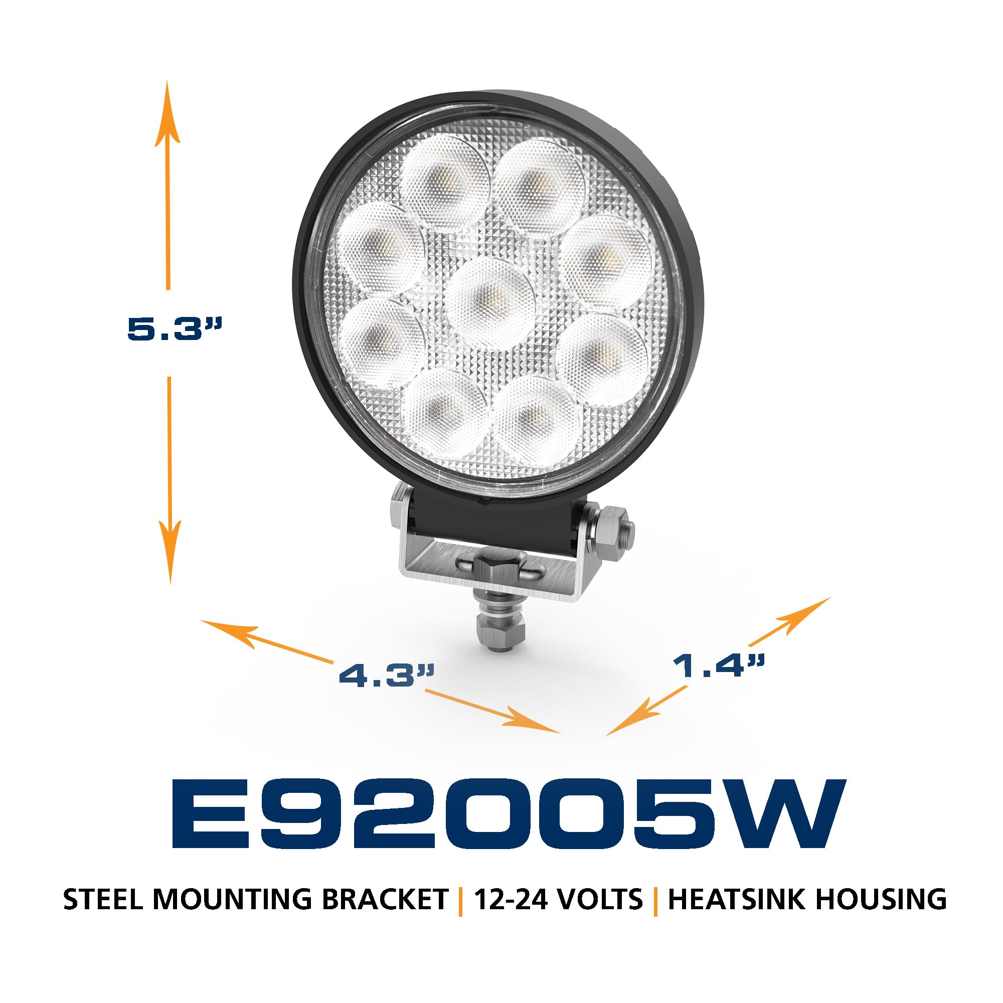 Work LAMP ECCO E92005W, 9 LED, Round, Flood, 12-24V