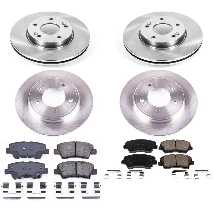 Power Stop KOE8346 Replacement Brake Kit-OE Front and Rear Brake Rotors & Ceramic Pads For Hyundai Veloster 2019-2021 [Model Specific]