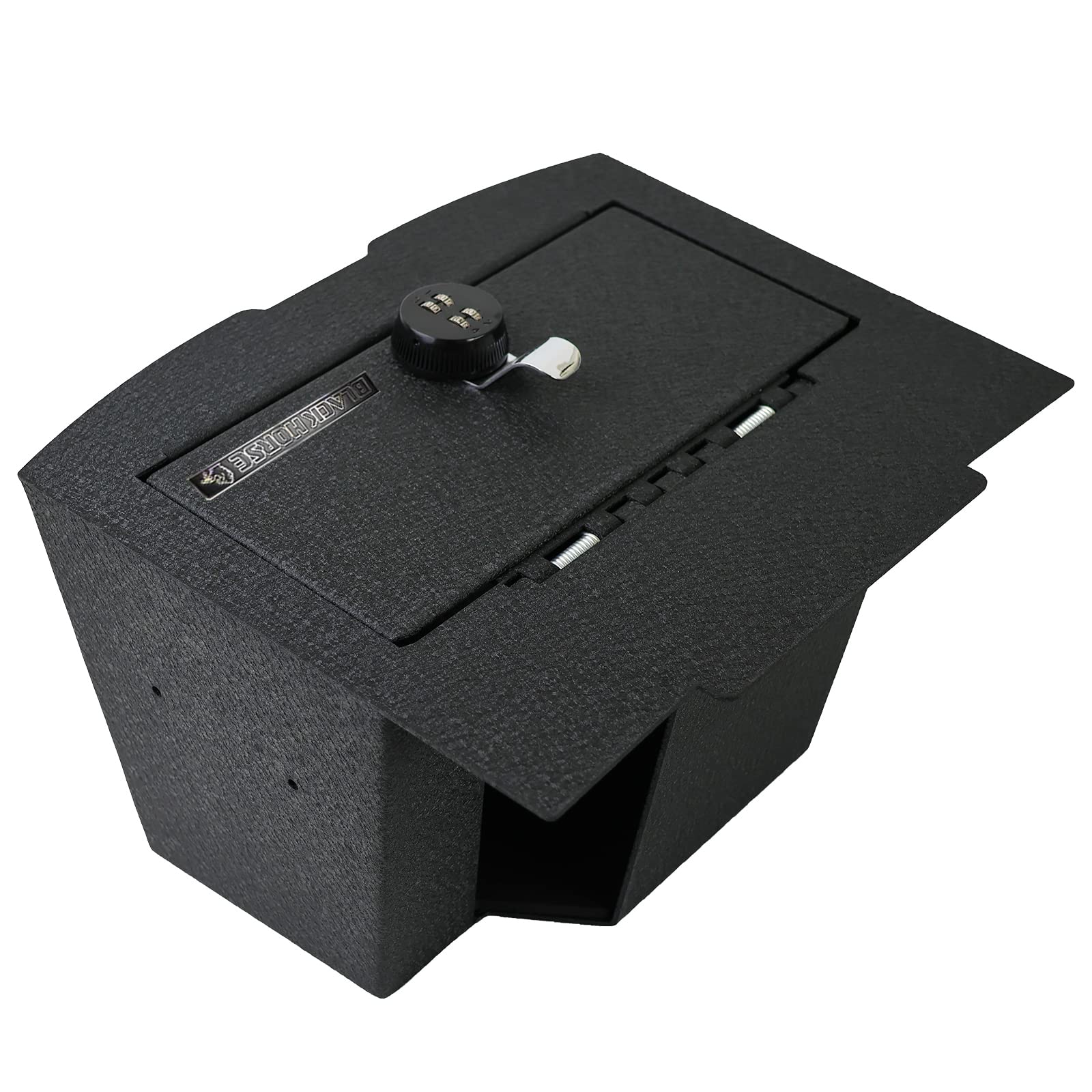 Center Console Safe Black Horse Compatible with 09-10 Dodge Ram 1500|11-18 Ram 1500|09-10 Dodge Ram 2500|11-18 Ram 2500|09-10 Dodge Ram 3500|11-18 Ram 3500|2019 Ram 1500 Classic