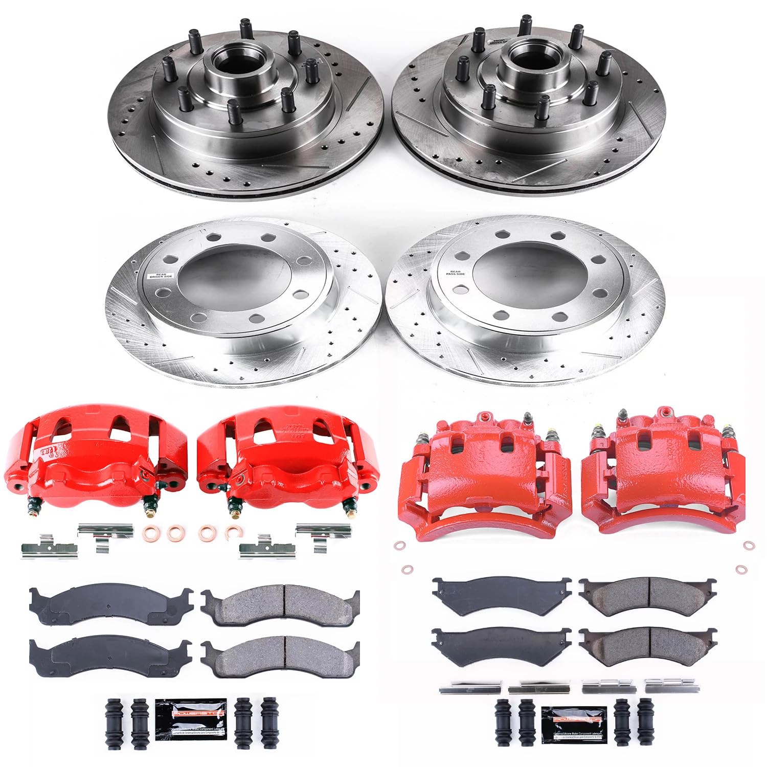 Power Stop Z23 Evolution Sport Brake Upgrade Kit with Front & Rear Powder Coated Calipers