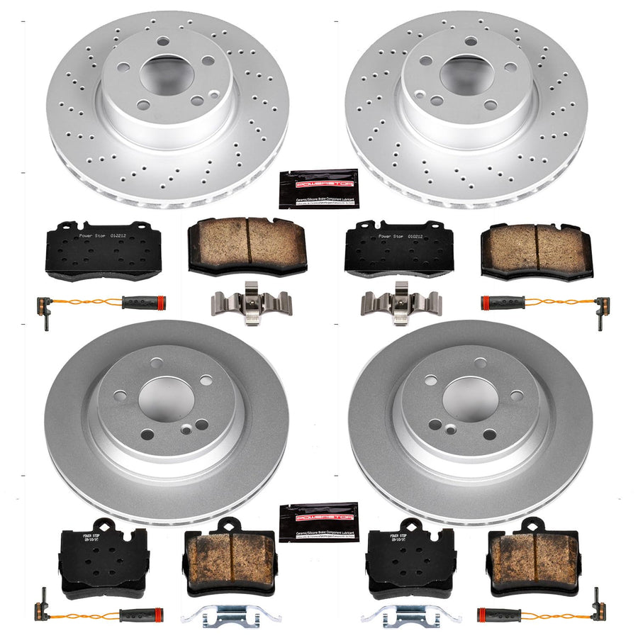 Power Stop CRK2851 Z23 Evolution Geomet Coated Brake Kit Front and Rear For Mercedes-Benz S500 2002-2003 [Model Specific]