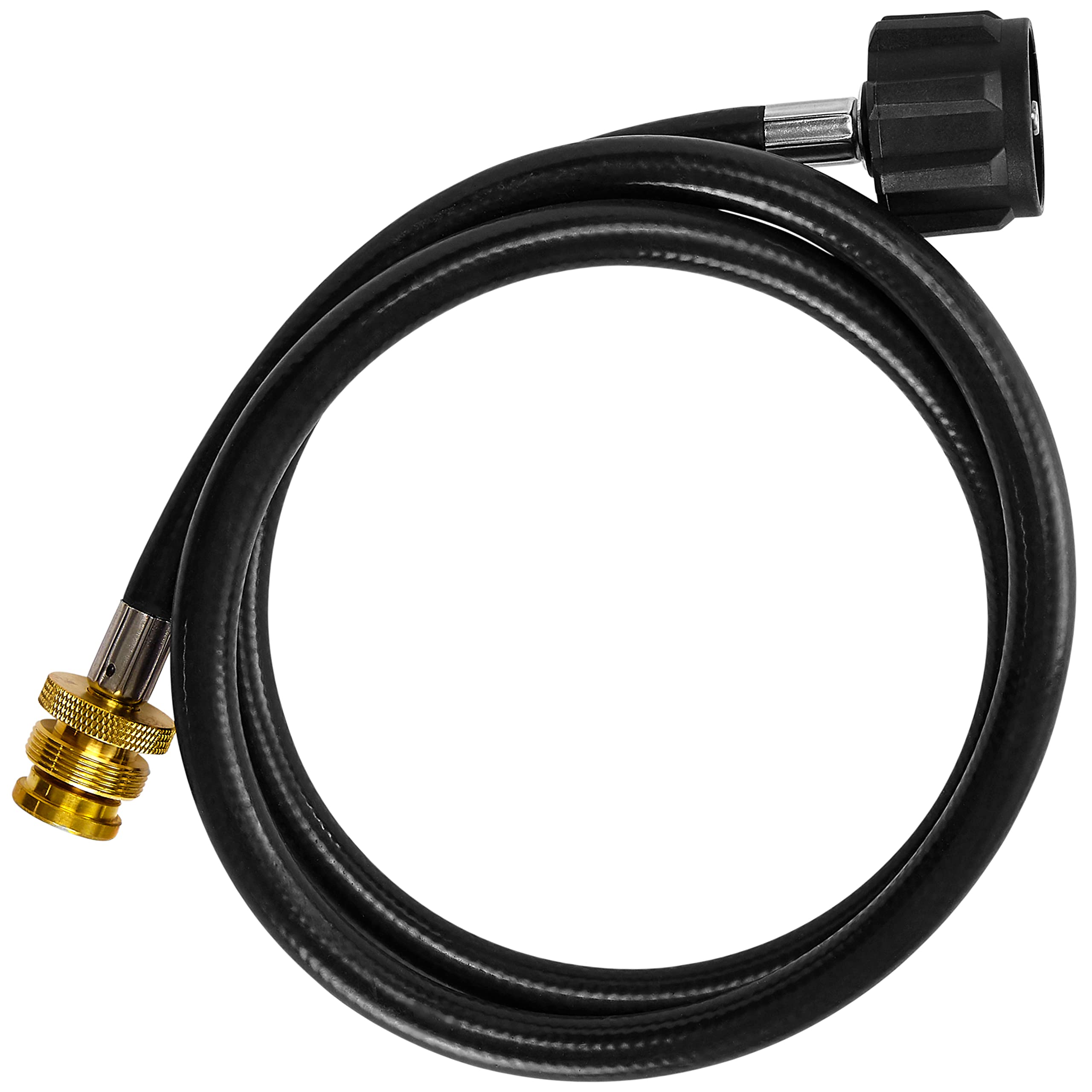 4-Feet Flame King Propane Adapter Hose 1lb to 20lb Converter Replacement for QCC1/Type1 Tank Connects 1LB Bulk Portable Appliance to 20lb Propane Tank