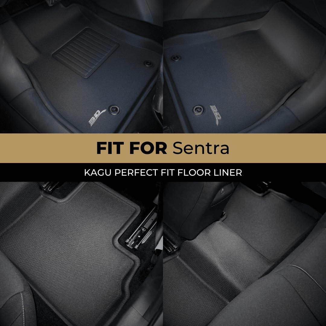 Custom Fit 3D MAXpider All-Weather Floor Mats (Black) Compatible with Nissan Sentra 2020-2021 - R1 R2