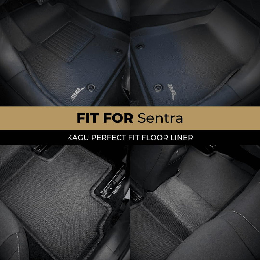 Custom Fit 3D MAXpider All-Weather Floor Mats (Black) Compatible with Nissan Sentra 2020-2021 - R1 R2