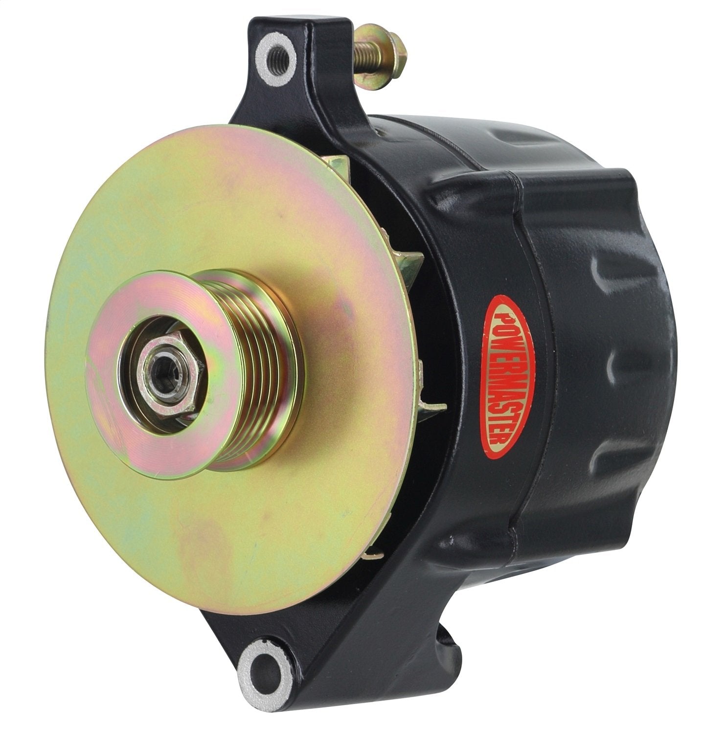 Black Powermaster 8-57140-347 Alternator (Upgrade 150A Smooth Look 6 Groove Pulley, Baffle & Cone 1 Wire)