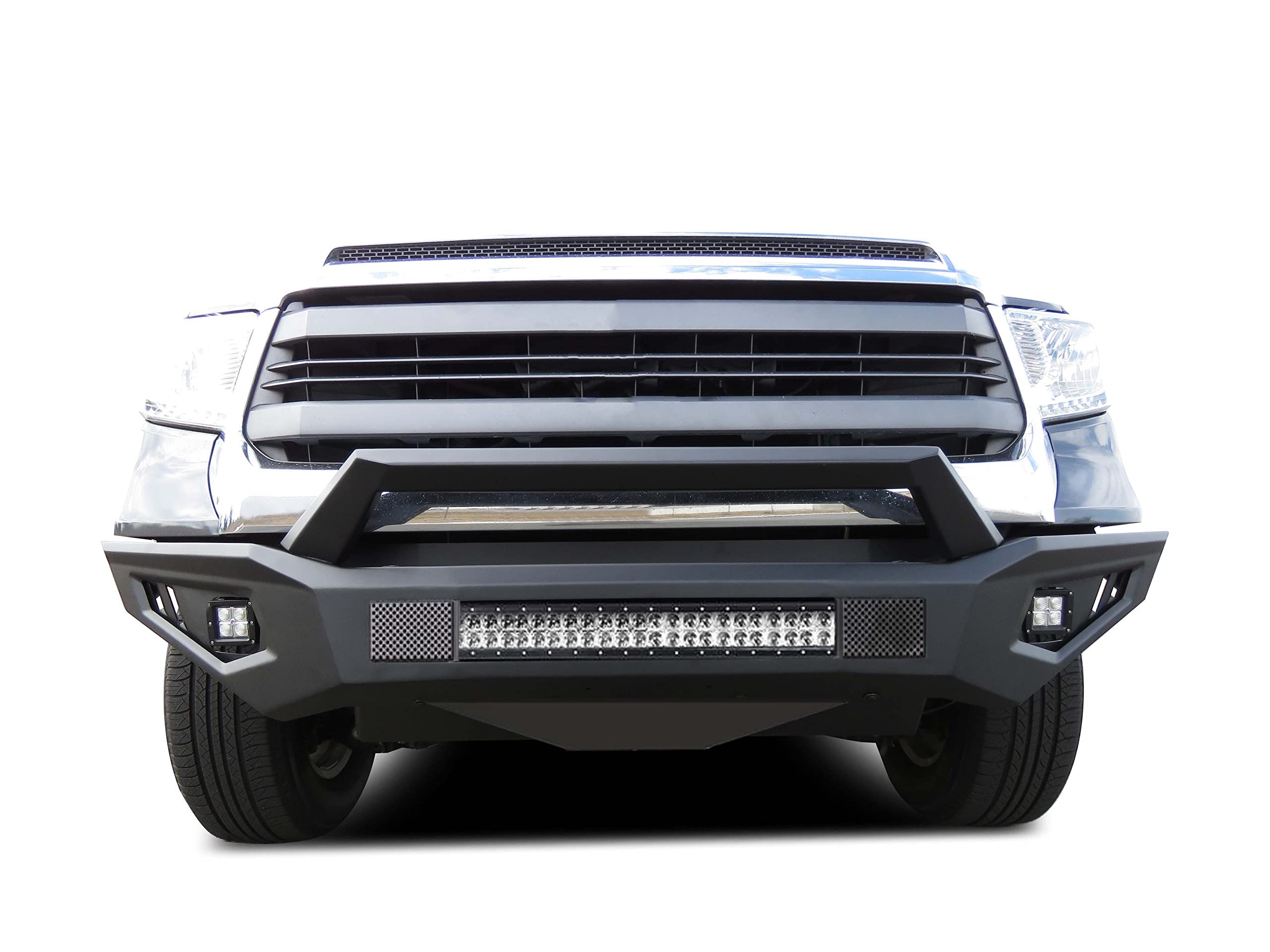 Armour II Heavy Duty Black Horse Front Bumper Kit Matte Black Compatible with 2014-2021 Toyota Tundra-AFB-TU19-K1